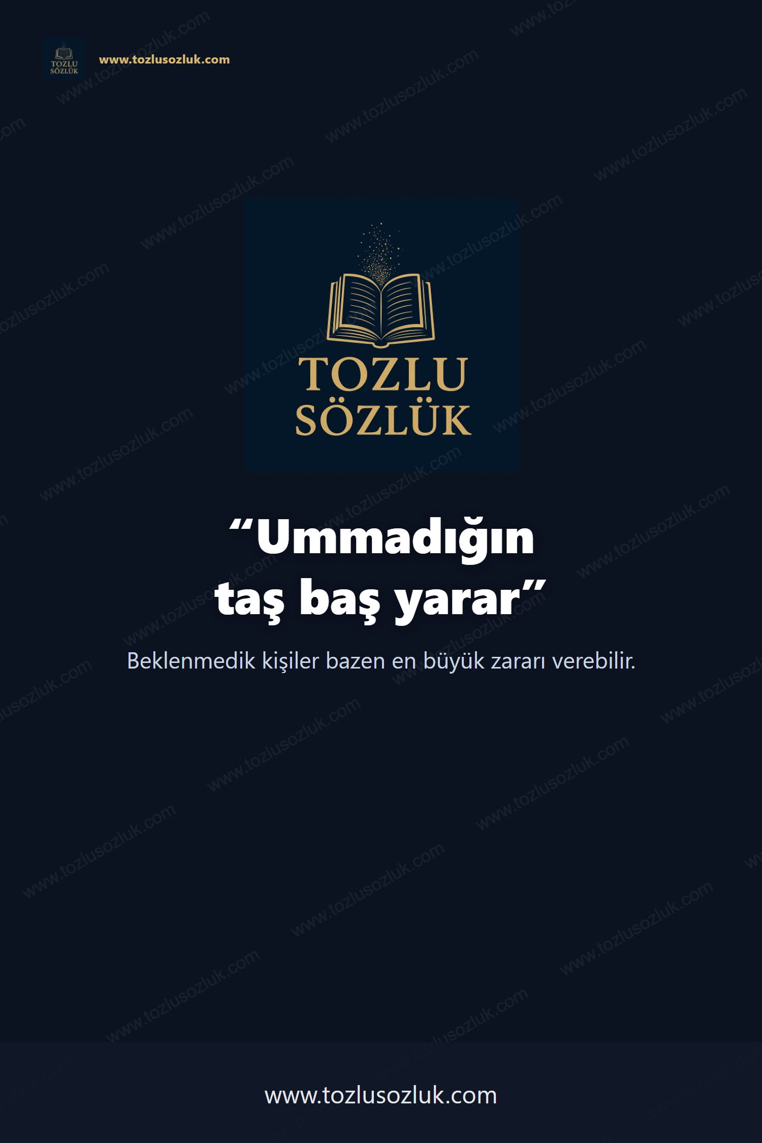 Ummadığın taş baş yarar Pinterest görseli