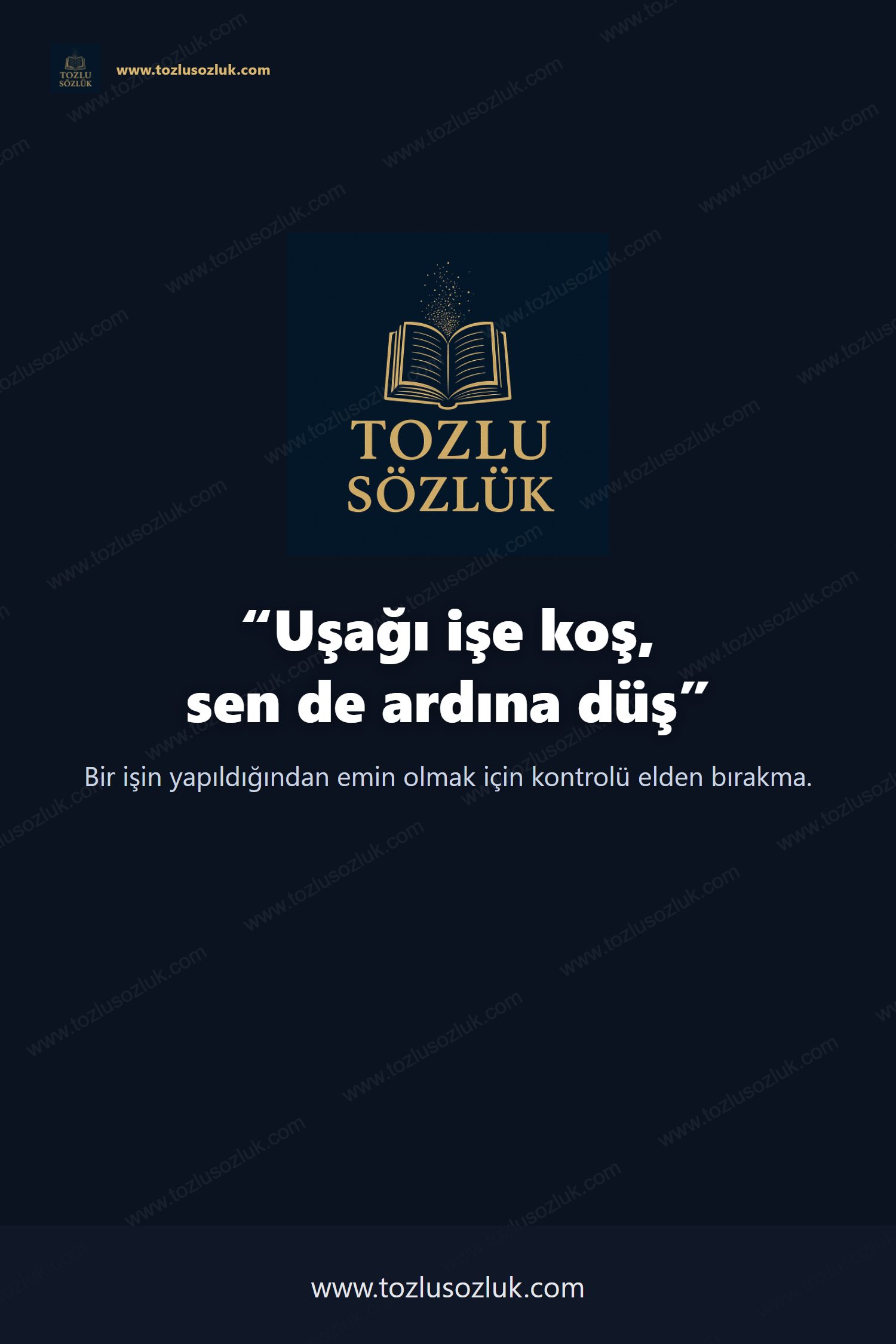 Uşağı işe koş, sen de ardına düş Pinterest görseli