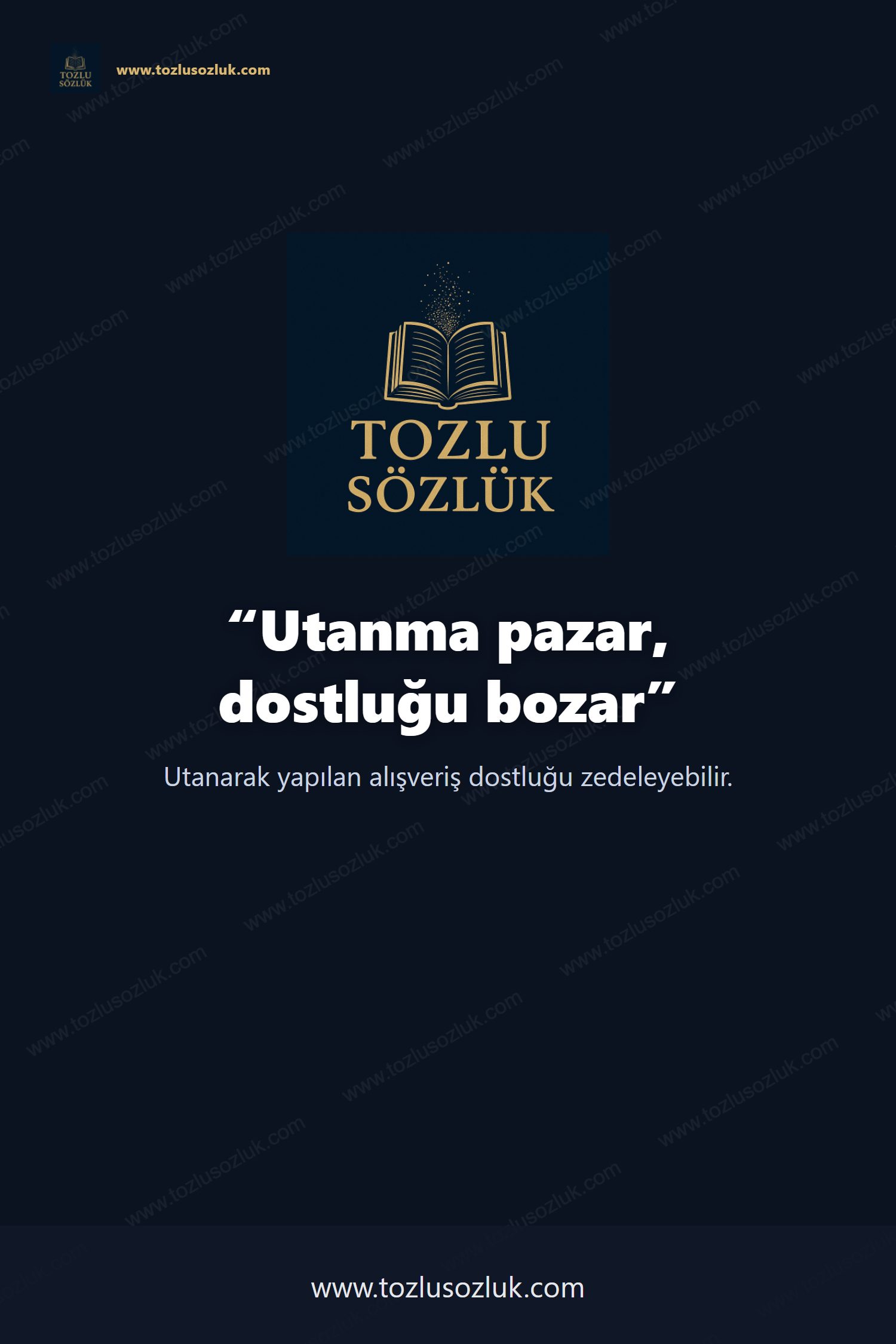 Utanma pazar, dostluğu bozar Pinterest görseli