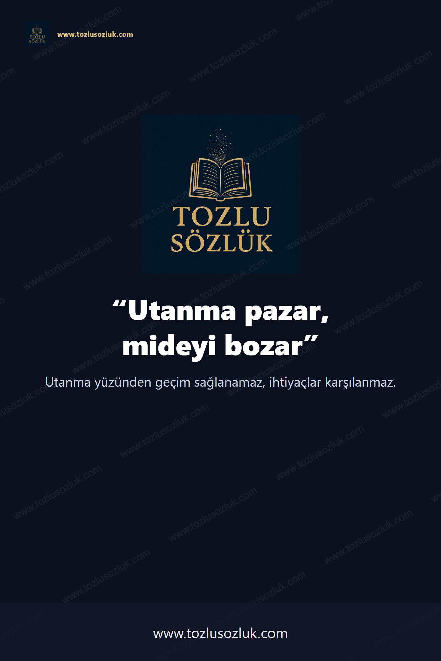 Utanma pazar, mideyi bozar Pinterest görseli