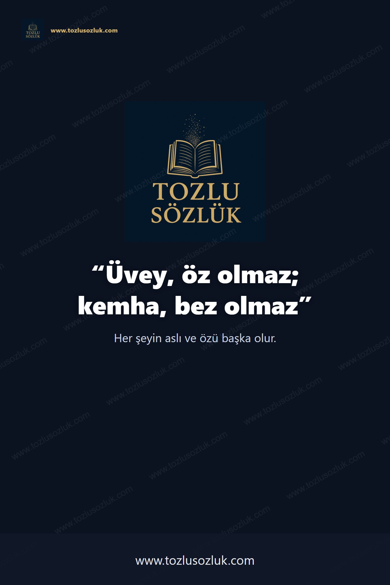 Üvey, öz olmaz; kemha, bez olmaz Pinterest görseli