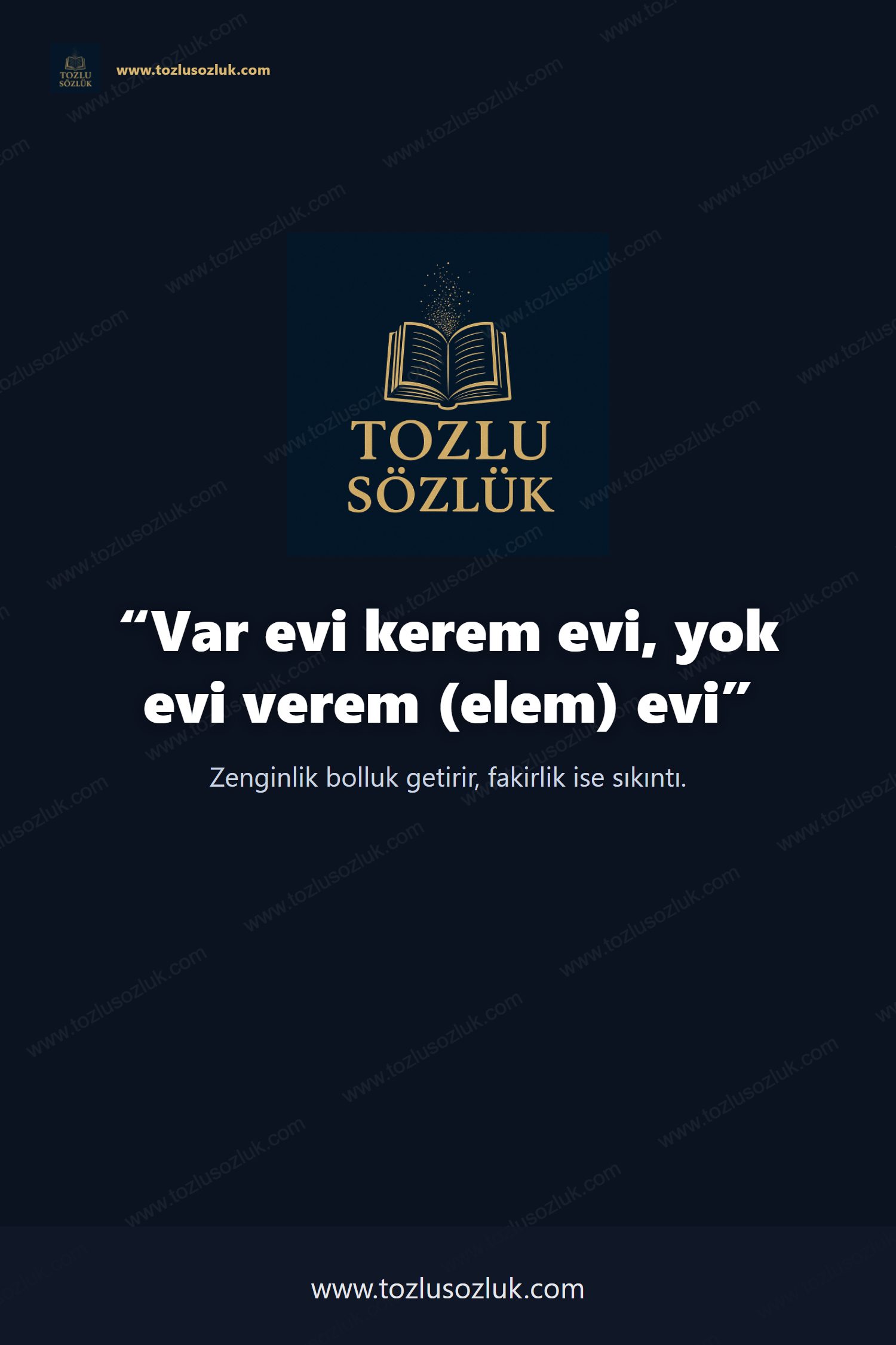 Var evi kerem evi, yok evi verem (elem) evi Pinterest görseli