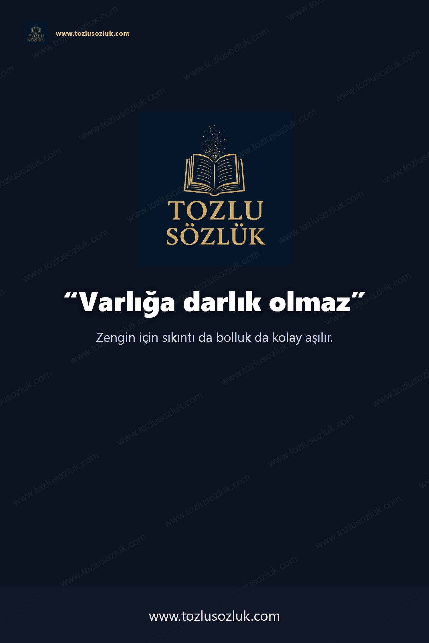 Varlığa darlık olmaz Pinterest görseli