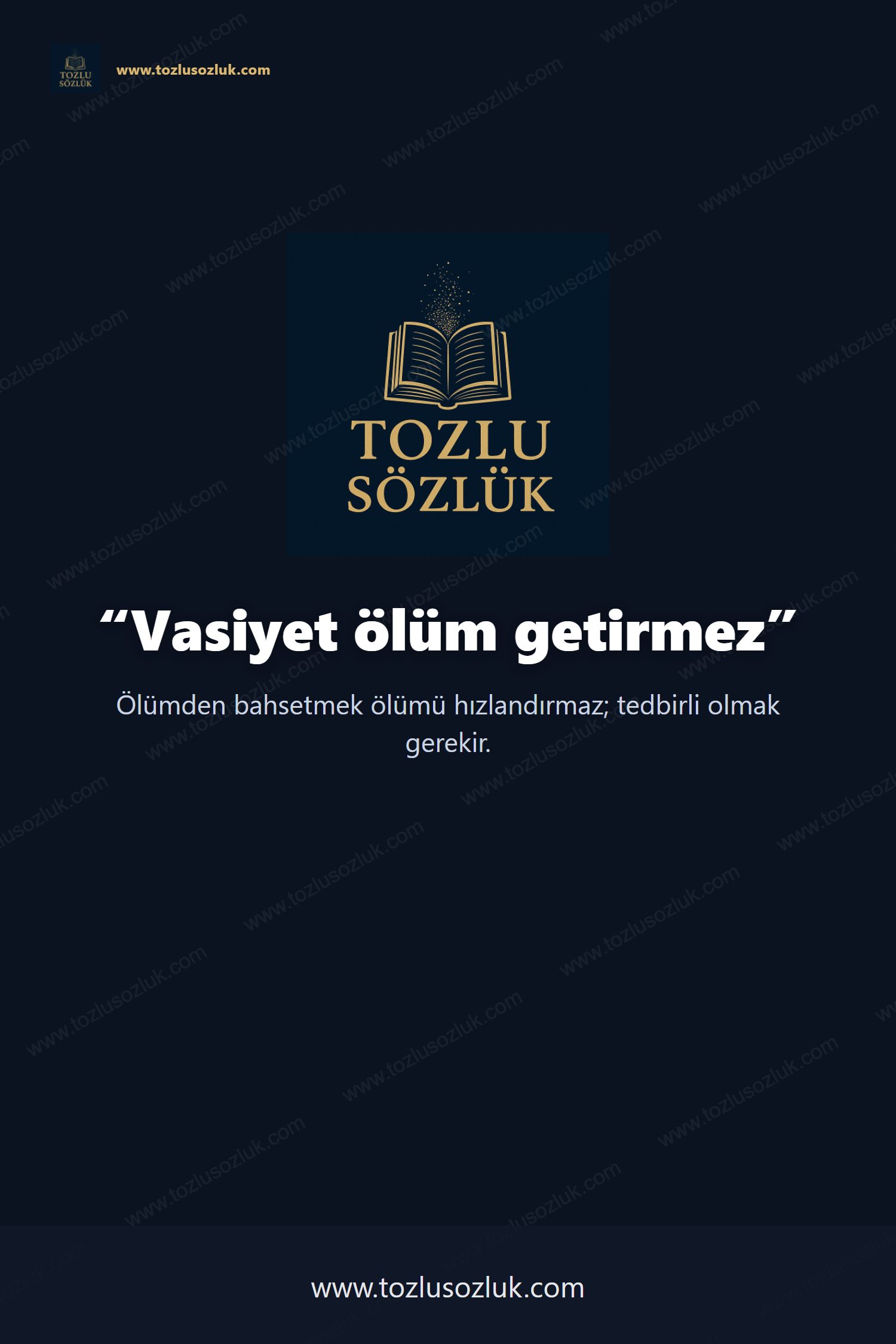 Vasiyet ölüm getirmez Pinterest görseli