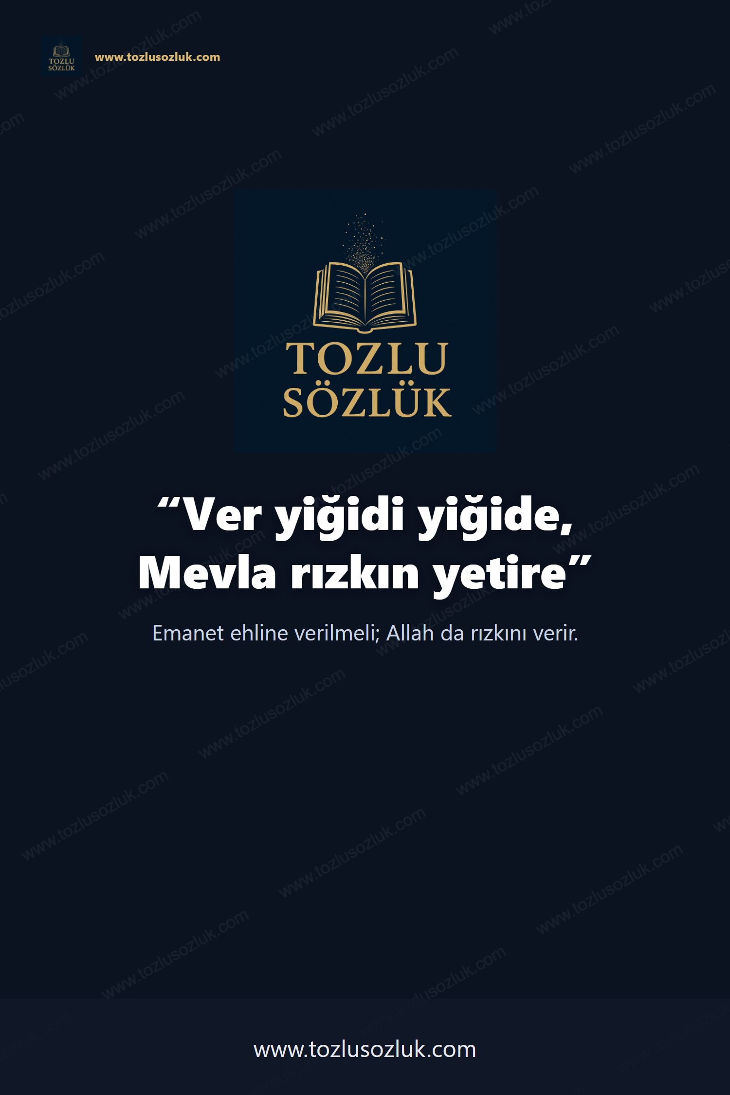 Ver yiğidi yiğide, Mevla rızkın yetire Pinterest görseli