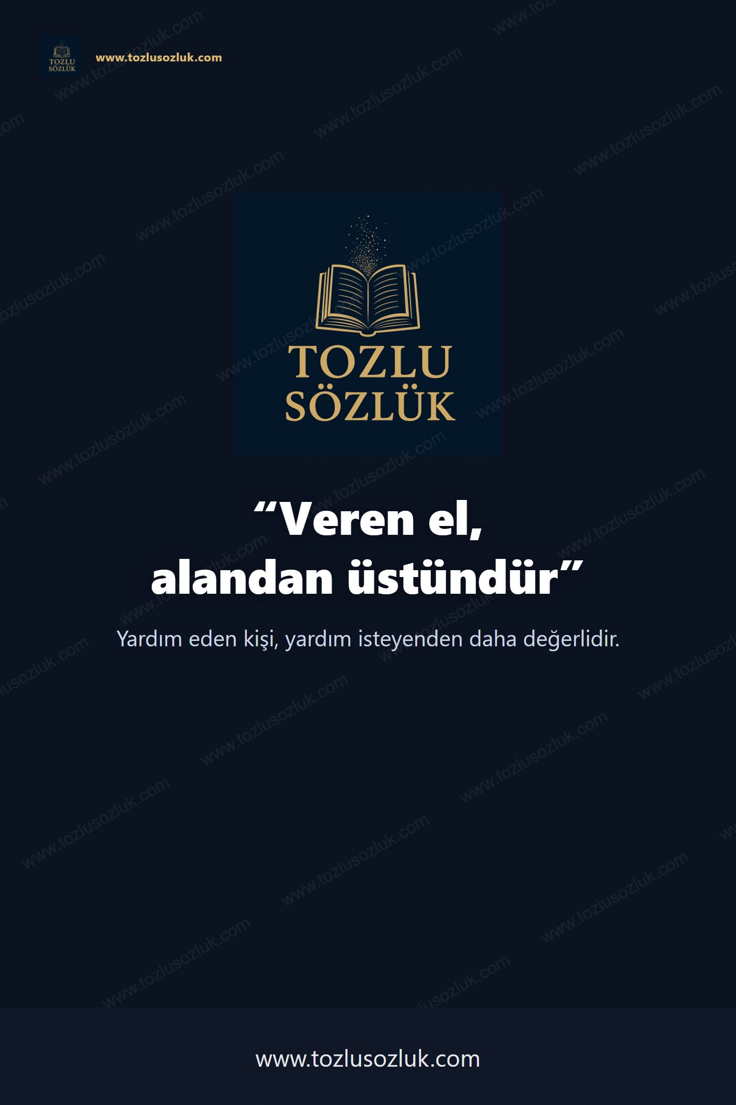 Veren el, alandan üstündür Pinterest görseli