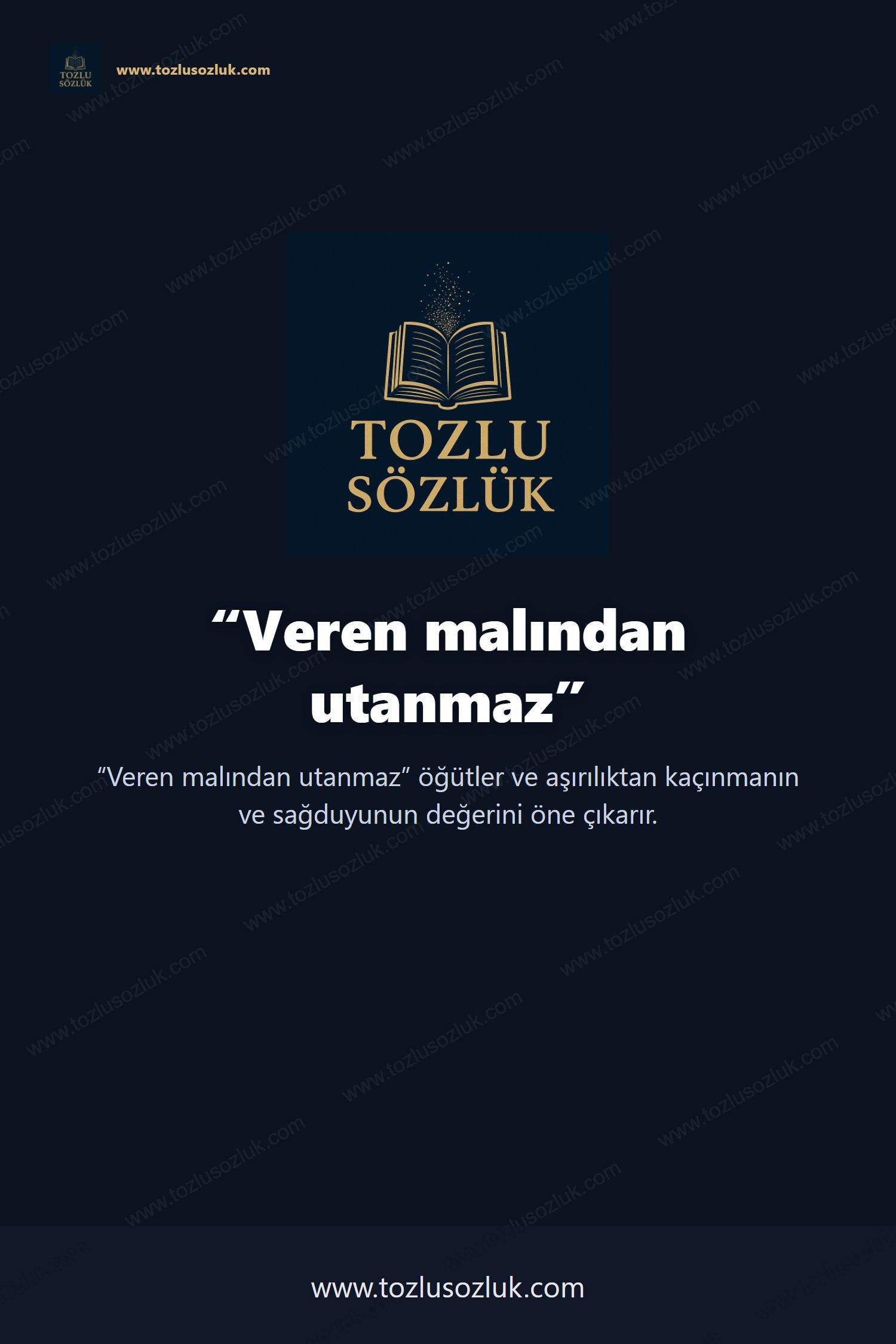 Veren malından utanmaz Pinterest görseli