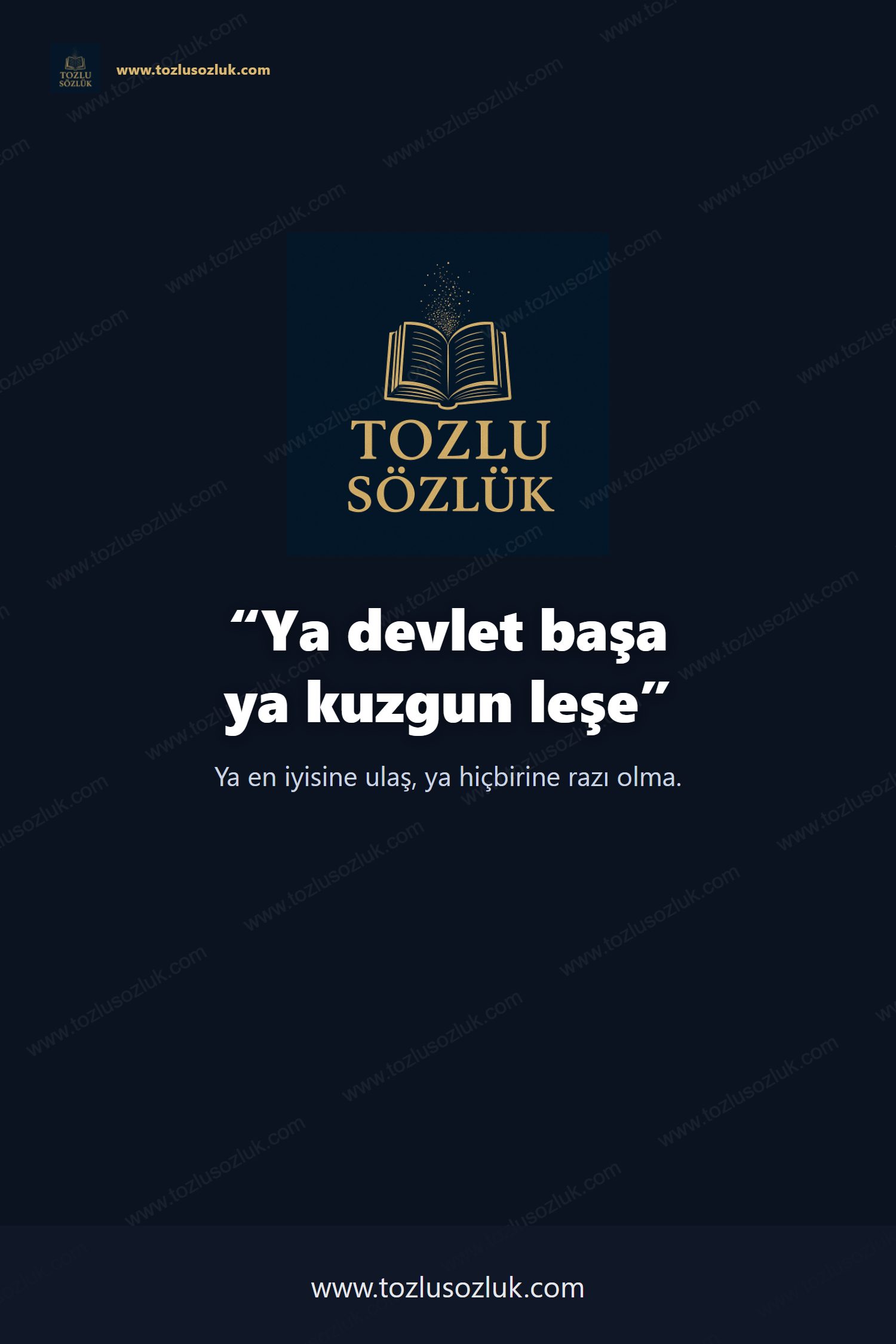 Ya devlet başa ya kuzgun leşe Pinterest görseli