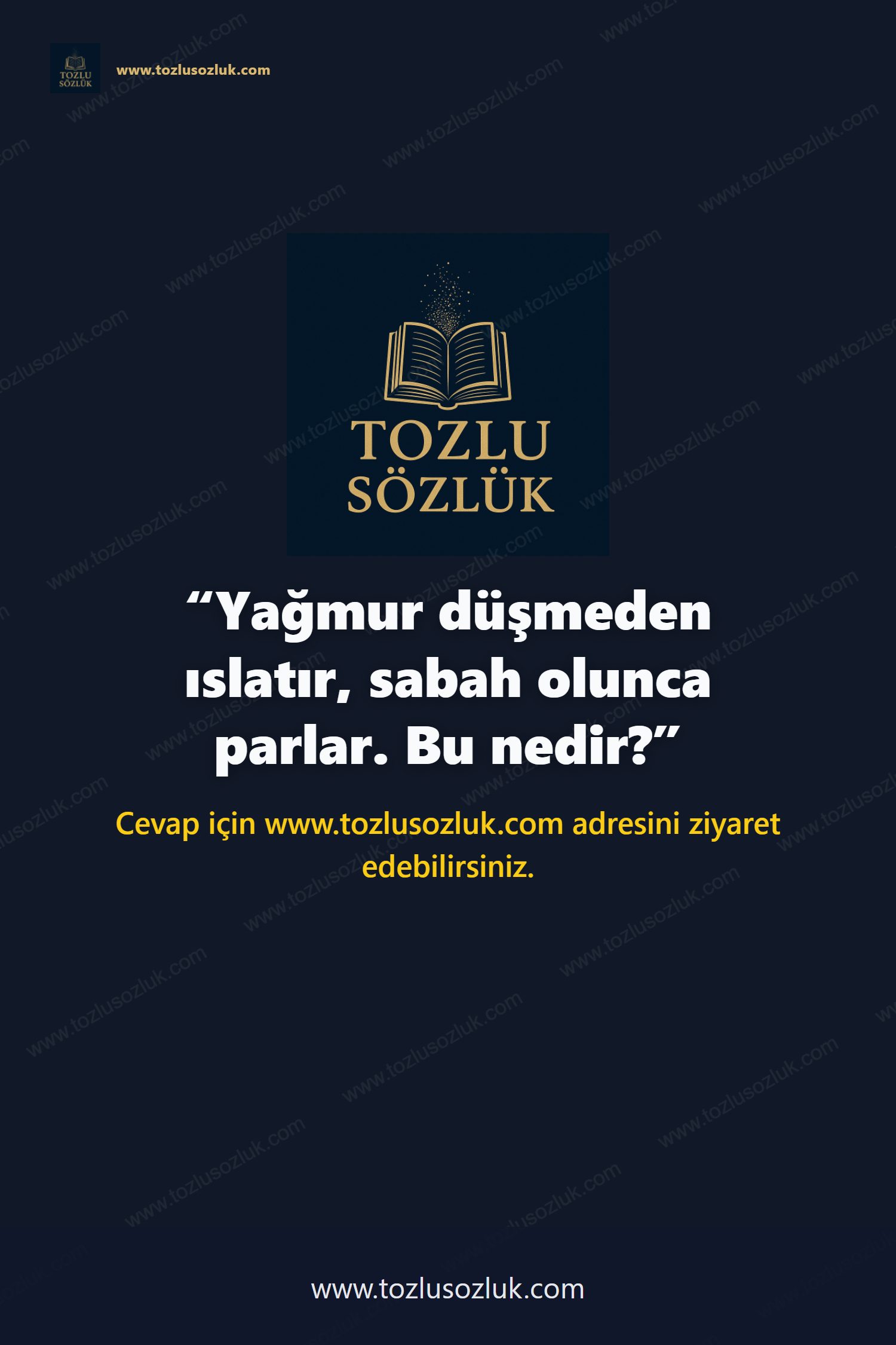 Yağmur düşmeden ıslatır, sabah olunca parlar. Bu nedir? Pinterest görseli
