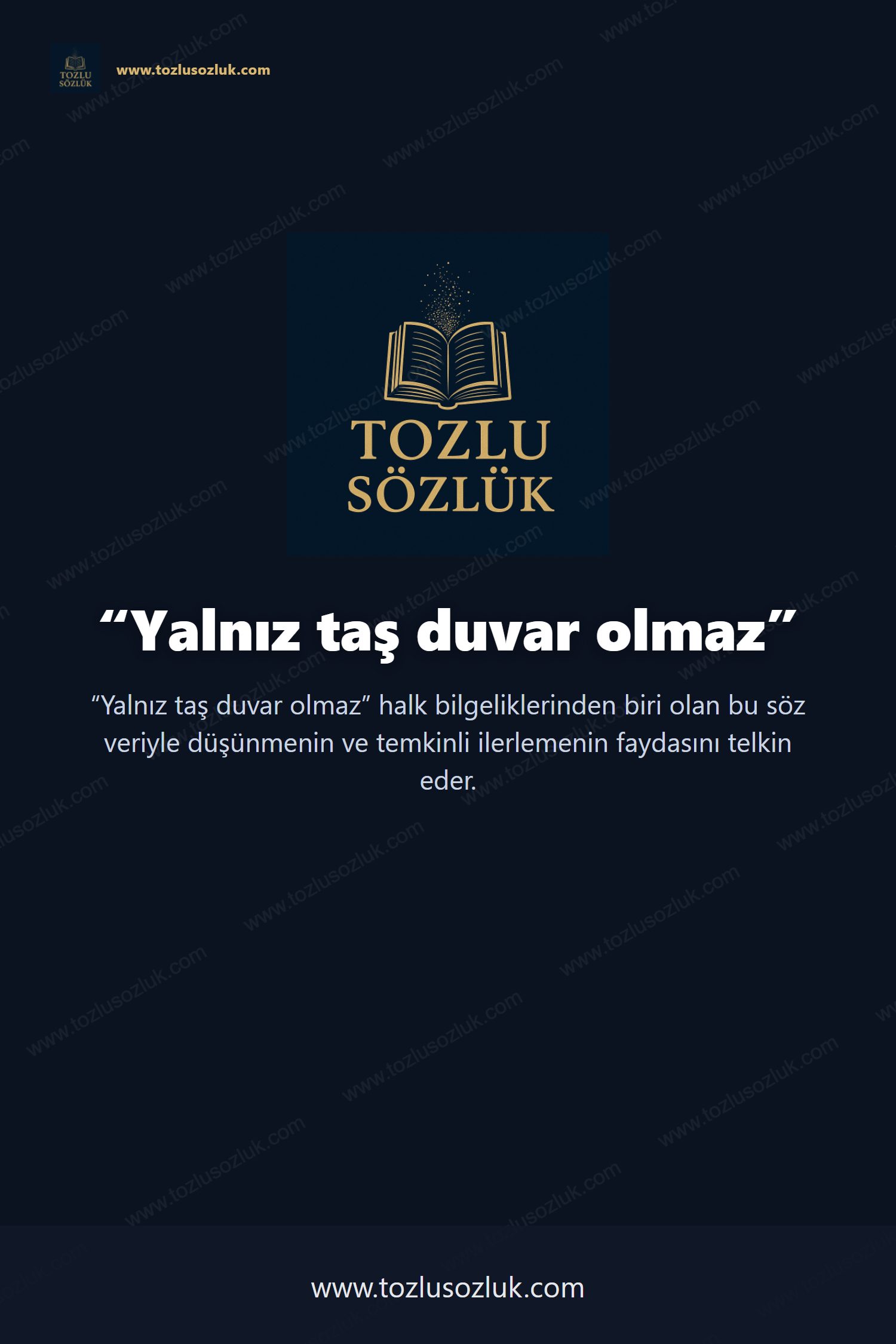 Yalnız taş duvar olmaz Pinterest görseli