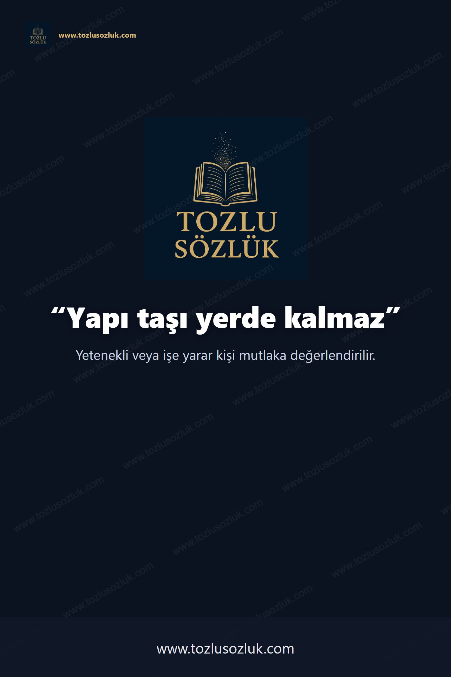 Yapı taşı yerde kalmaz Pinterest görseli