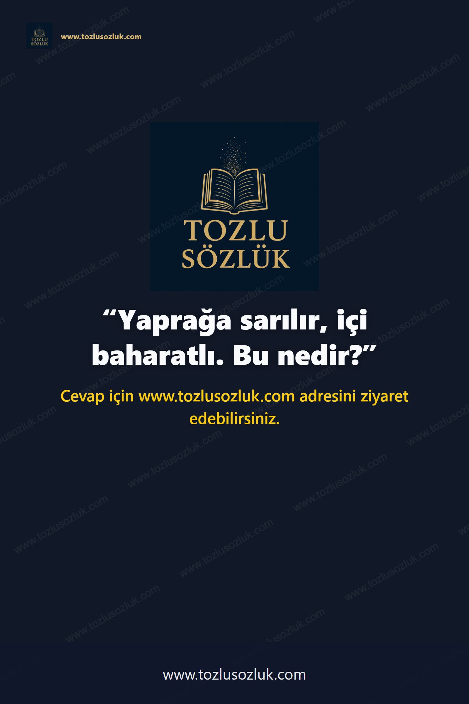 Yaprağa sarılır, içi baharatlı. Bu nedir? Pinterest görseli