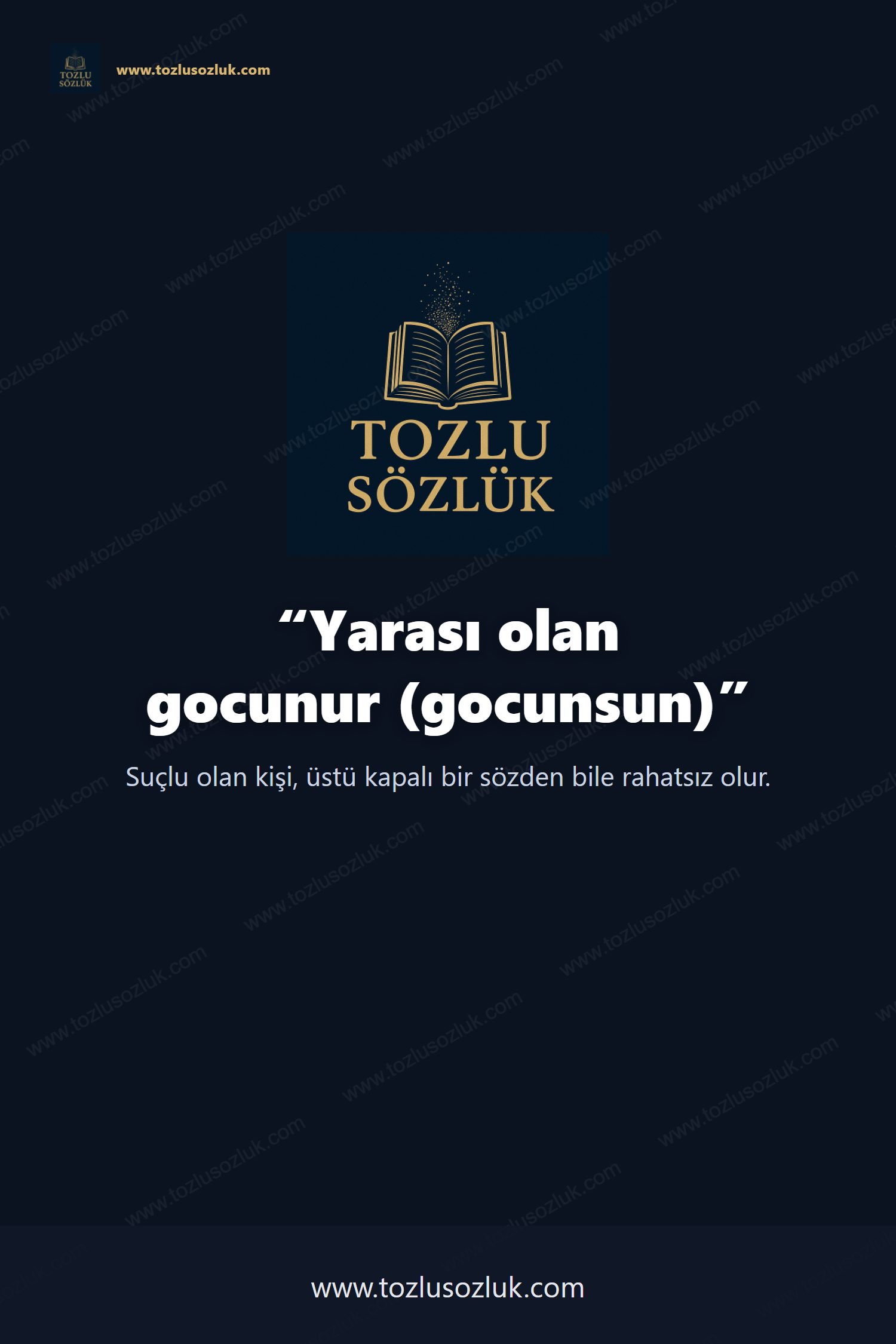 Yarası olan gocunur (gocunsun) Pinterest görseli