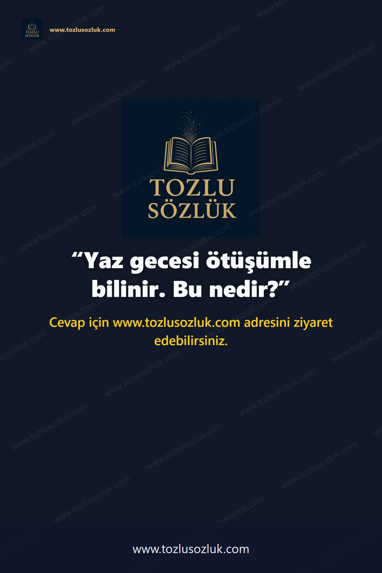 Yaz gecesi ötüşümle bilinir. Bu nedir? Pinterest görseli