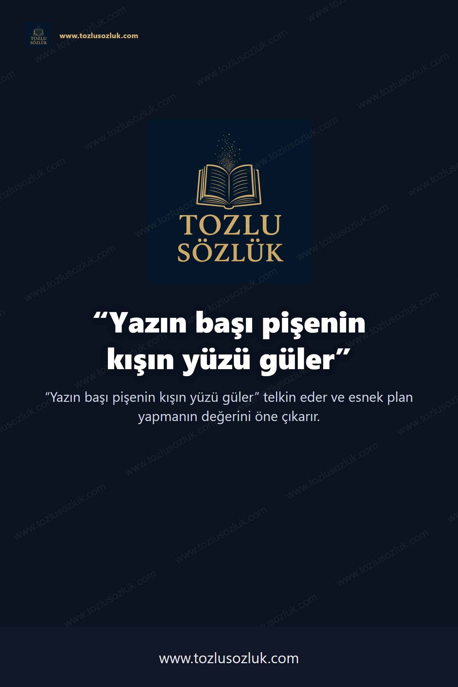 Yazın başı pişenin kışın yüzü güler Pinterest görseli