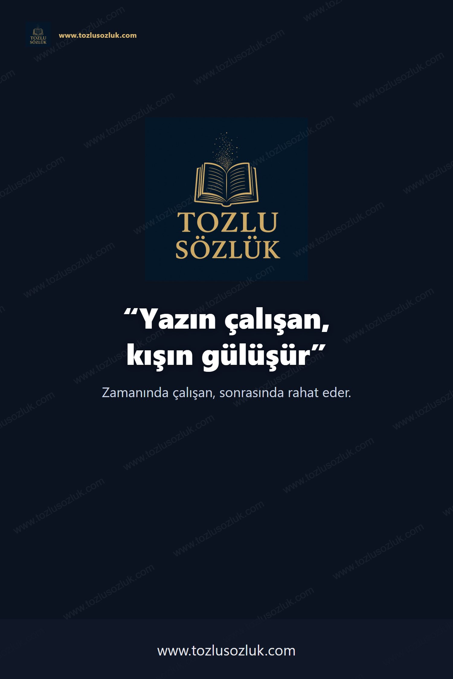 Yazın çalışan, kışın gülüşür Pinterest görseli