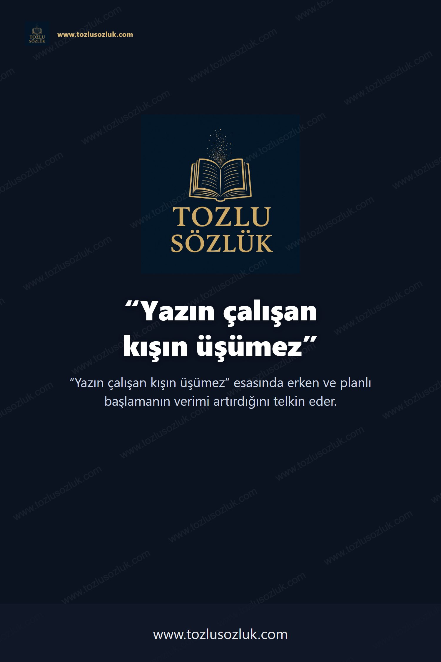 Yazın çalışan kışın üşümez Pinterest görseli