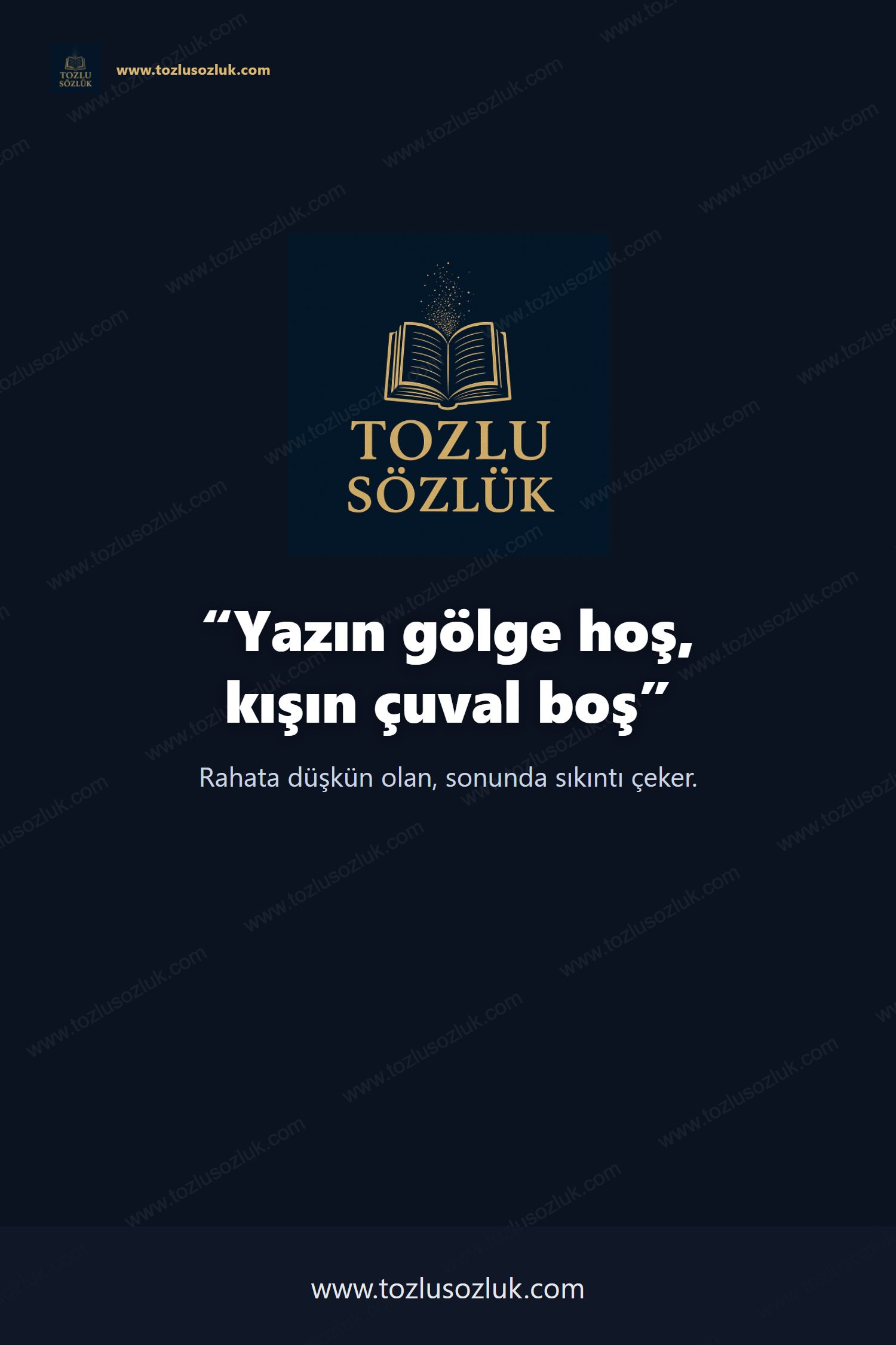 Yazın gölge hoş, kışın çuval boş Pinterest görseli