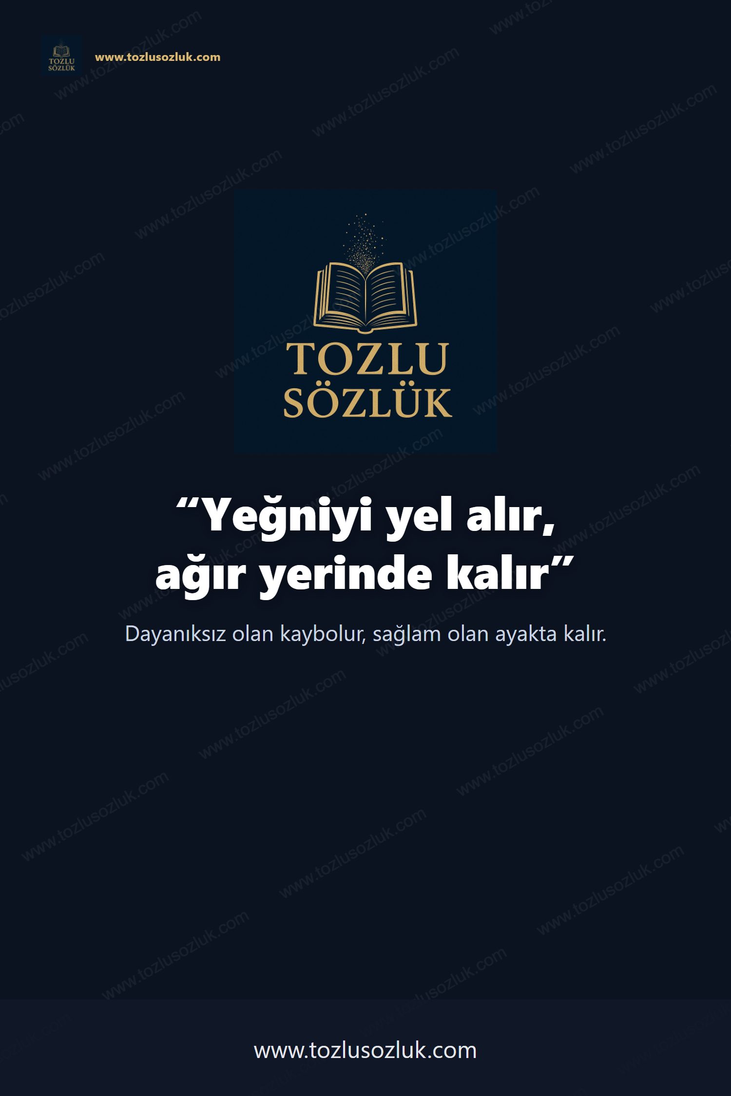 Yeğniyi yel alır, ağır yerinde kalır Pinterest görseli