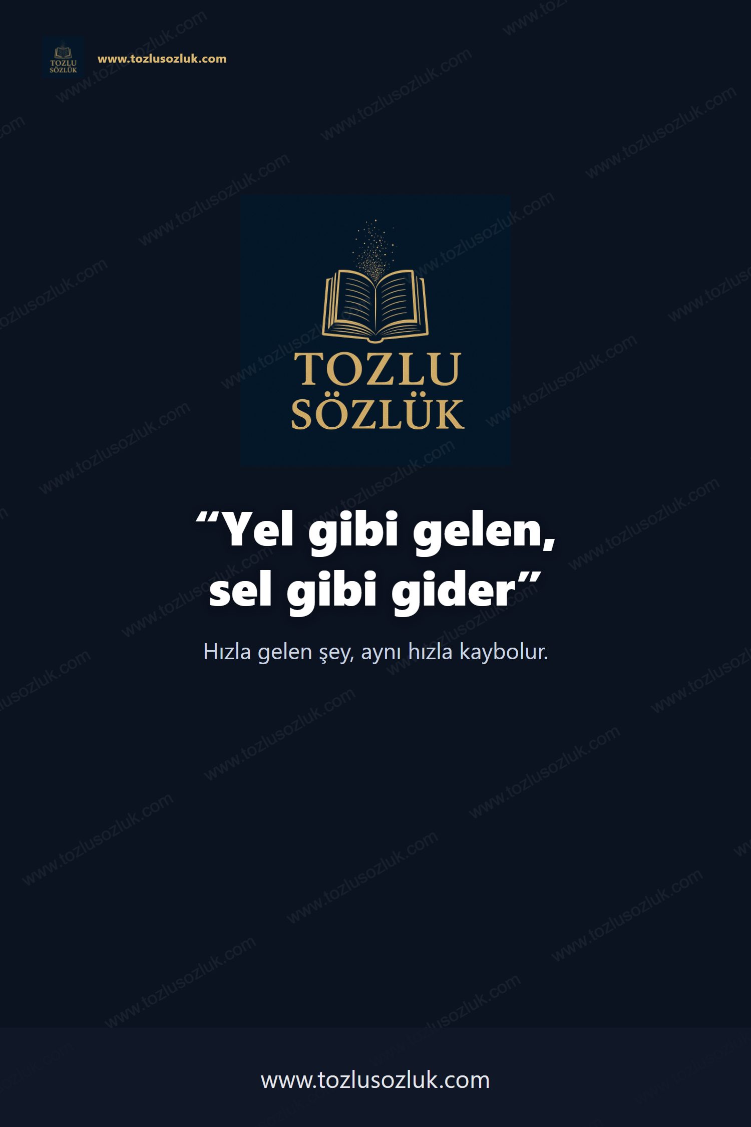 Yel gibi gelen, sel gibi gider Pinterest görseli