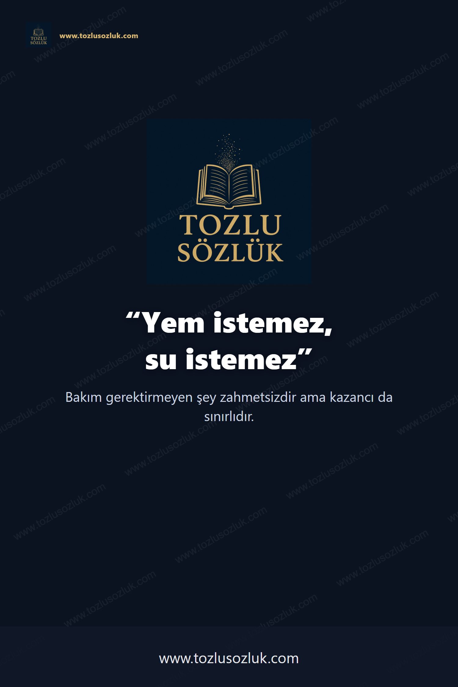 Yem istemez, su istemez Pinterest görseli