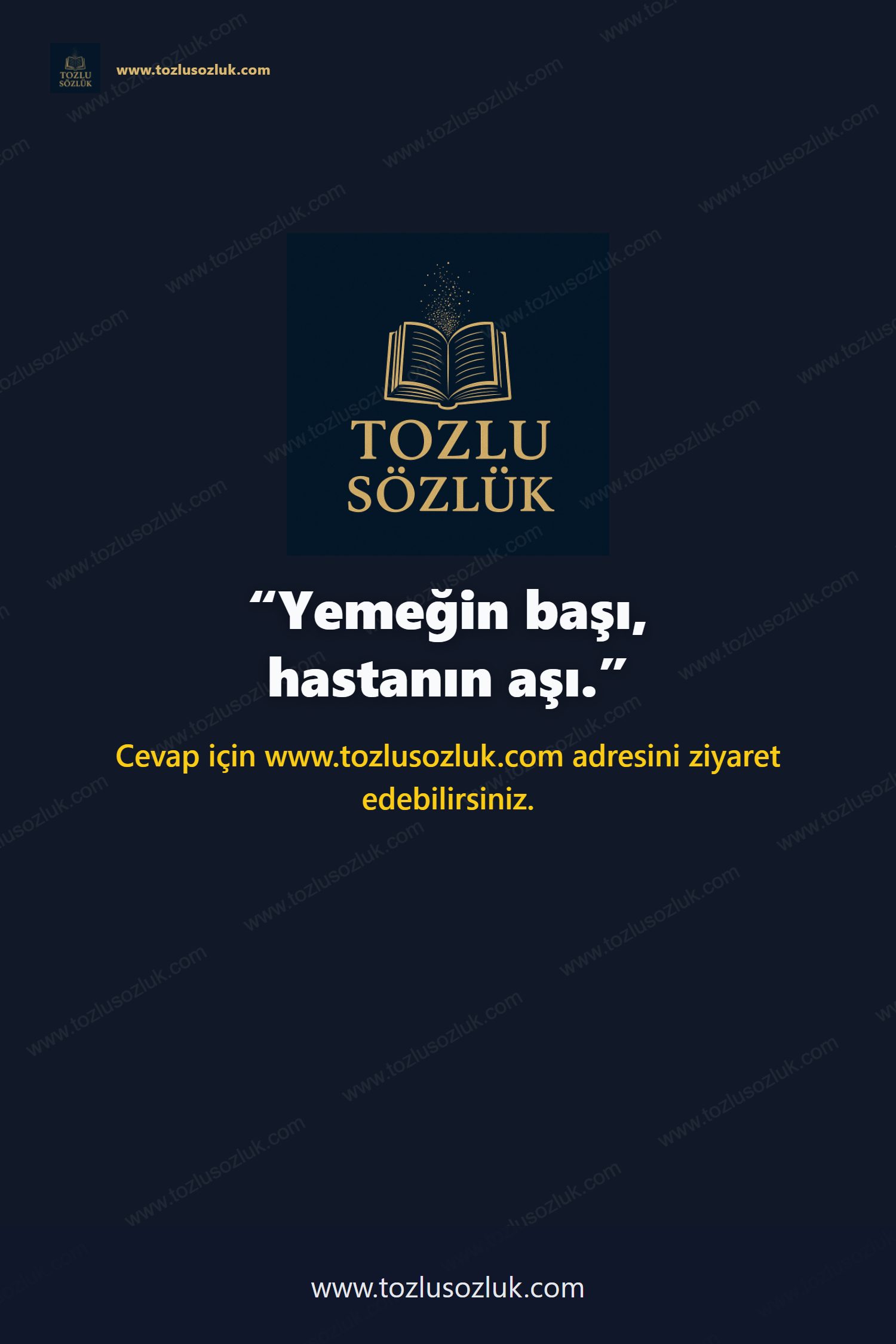 Yemeğin başı, hastanın aşı. Pinterest görseli