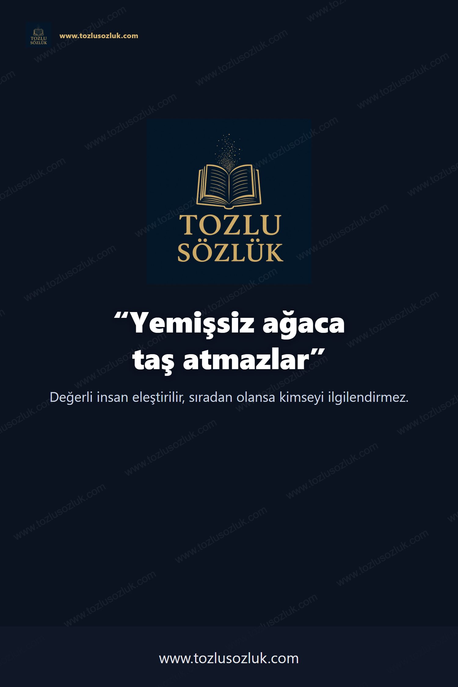 Yemişsiz ağaca taş atmazlar Pinterest görseli