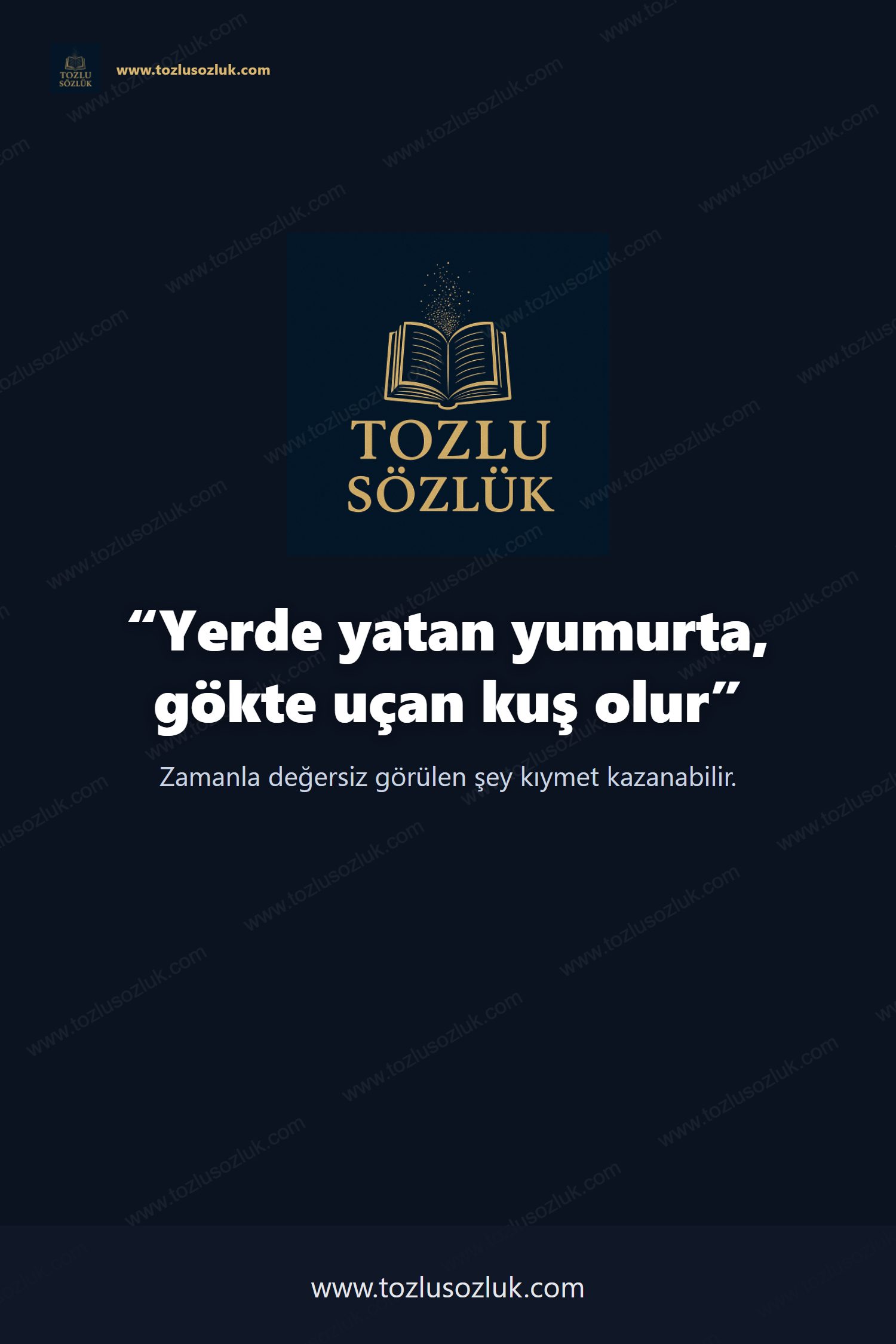 Yerde yatan yumurta, gökte uçan kuş olur Pinterest görseli