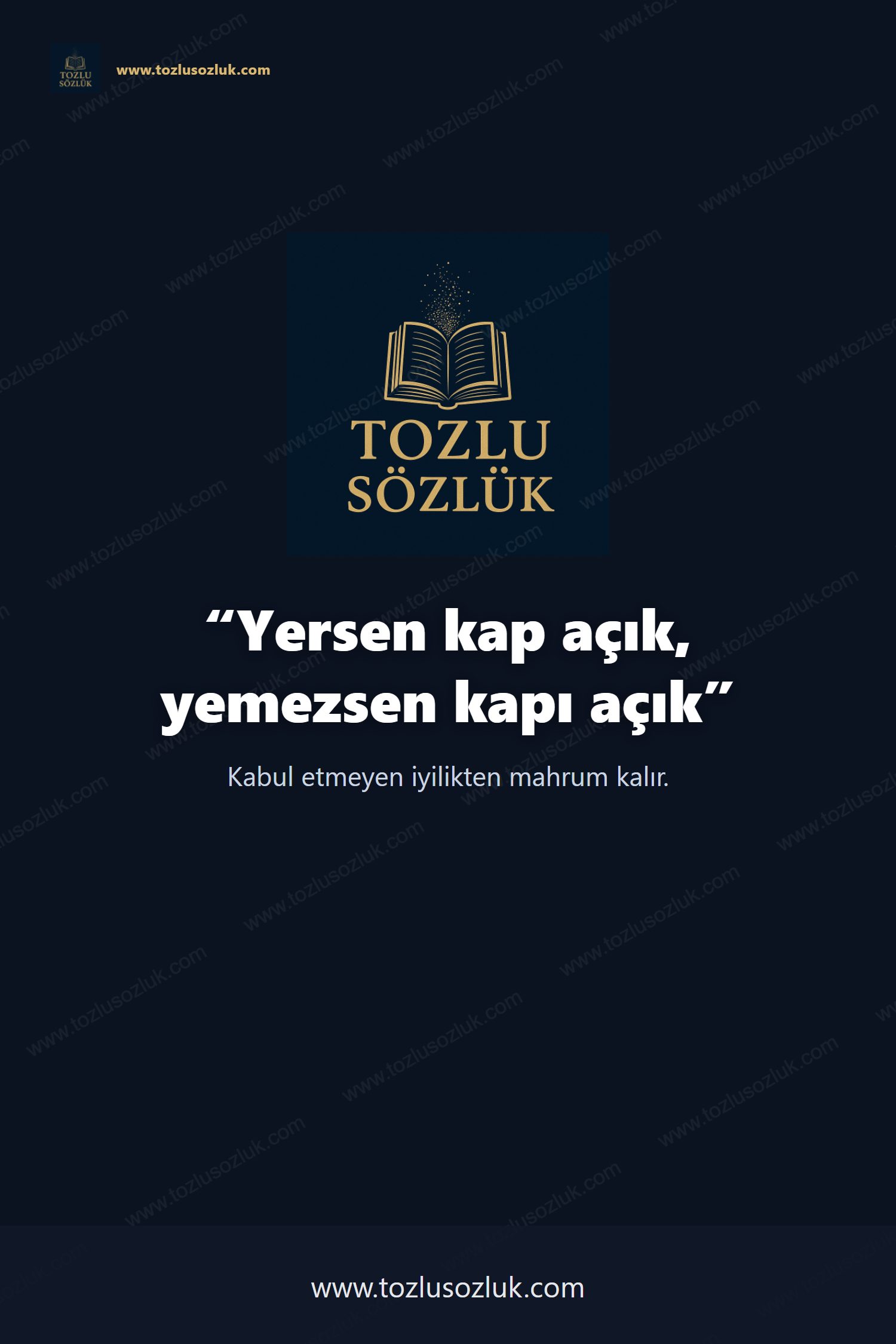 Yersen kap açık, yemezsen kapı açık Pinterest görseli