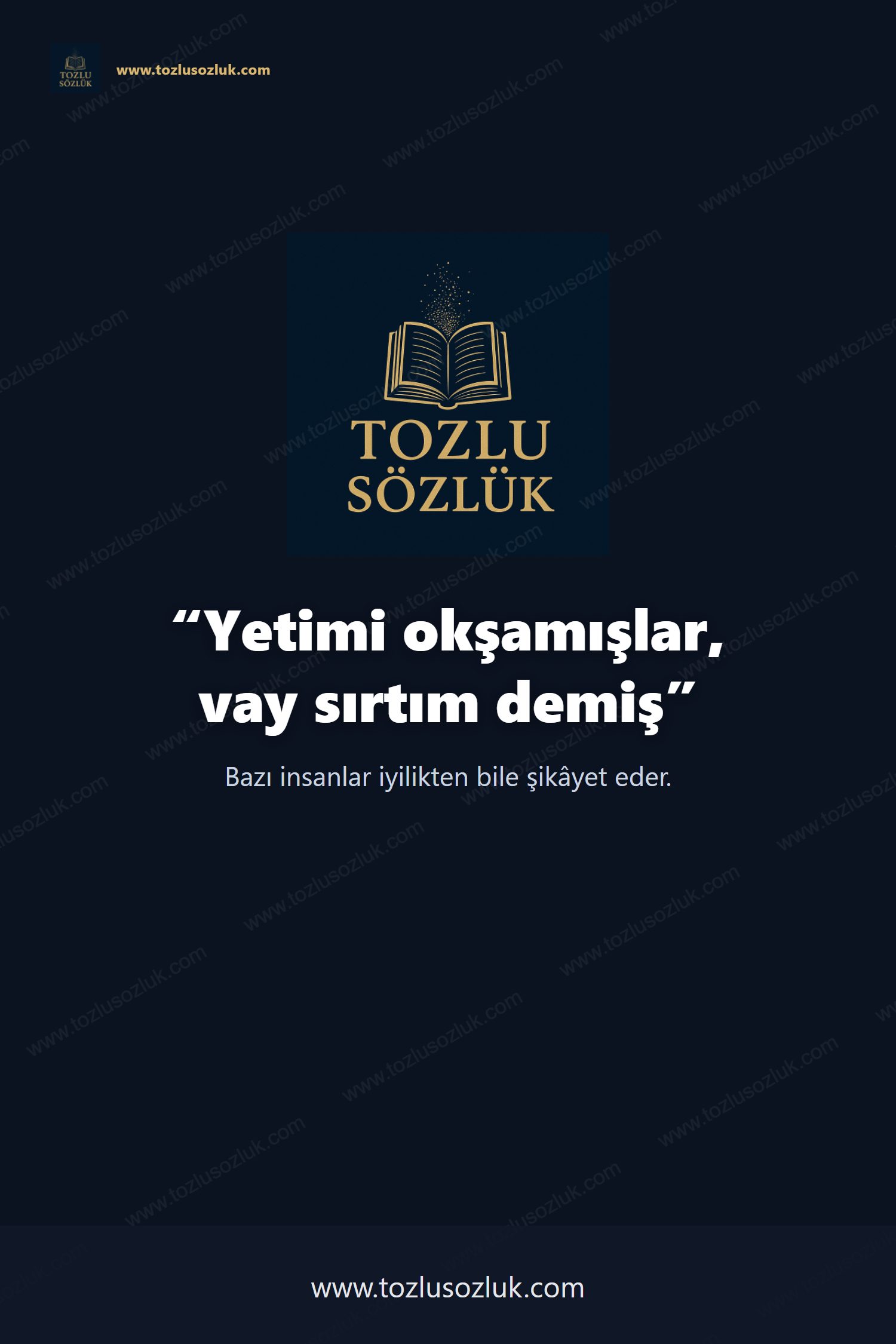 Yetimi okşamışlar, vay sırtım demiş Pinterest görseli