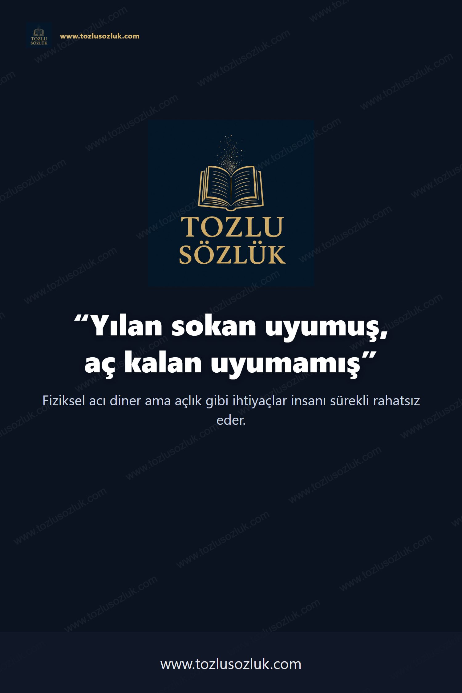 Yılan sokan uyumuş, aç kalan uyumamış Pinterest görseli