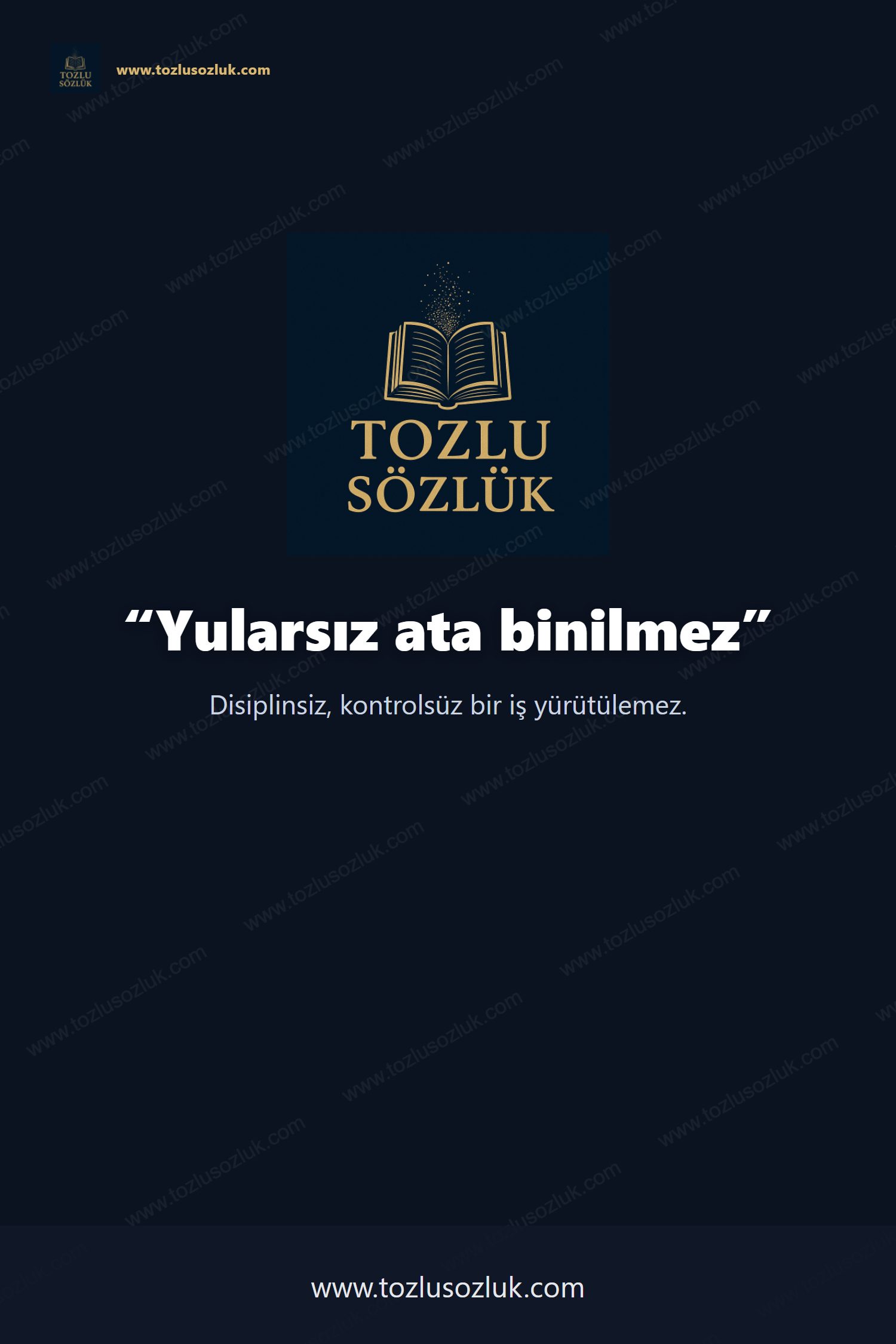 Yularsız ata binilmez Pinterest görseli