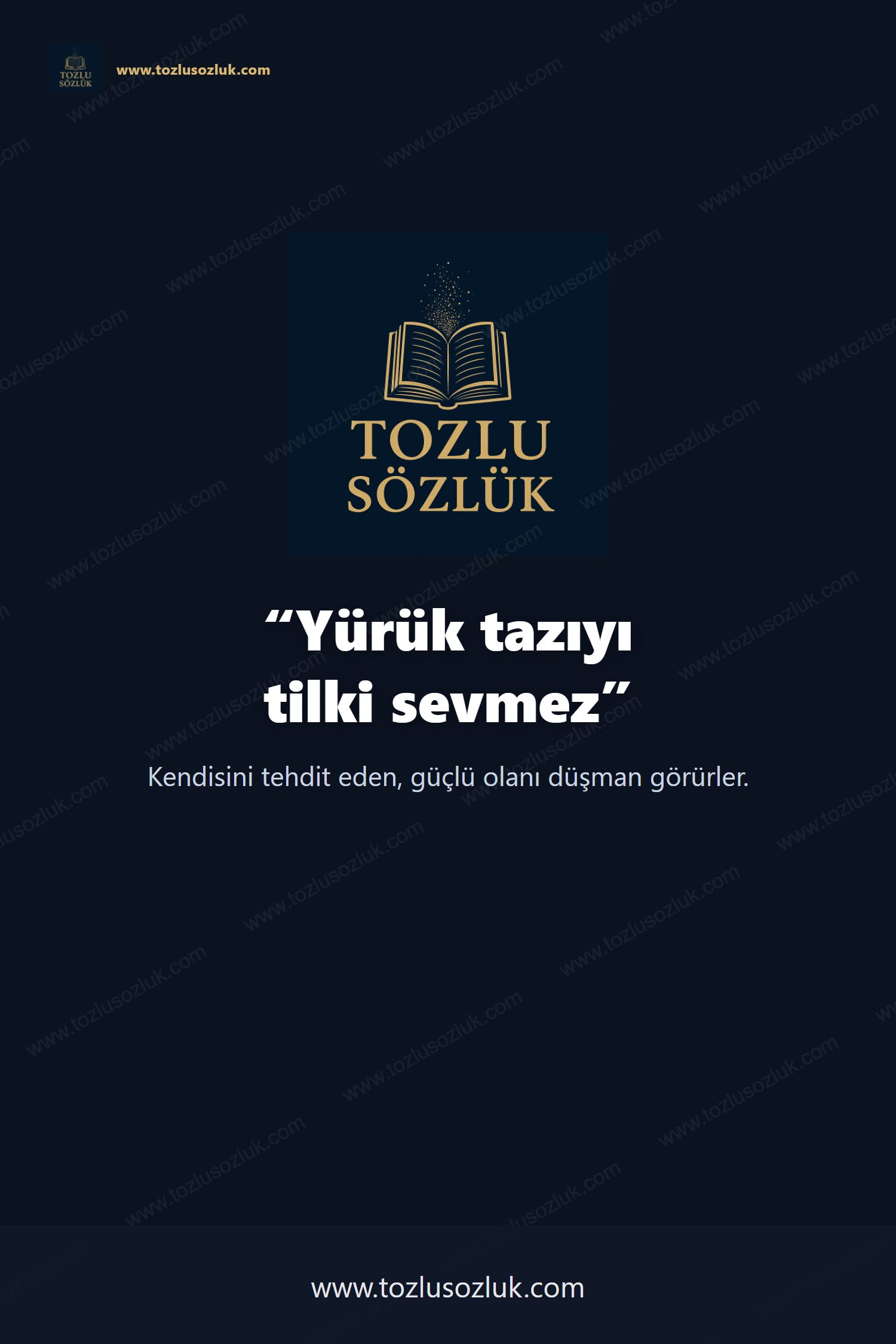 Yürük tazıyı tilki sevmez Pinterest görseli