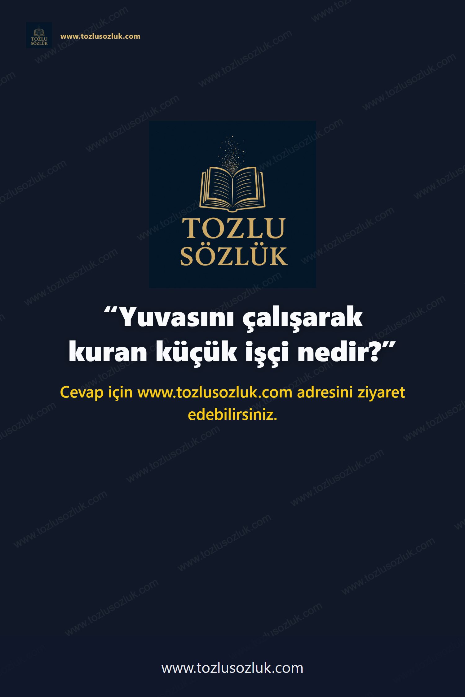 Yuvasını çalışarak kuran küçük işçi nedir? Pinterest görseli