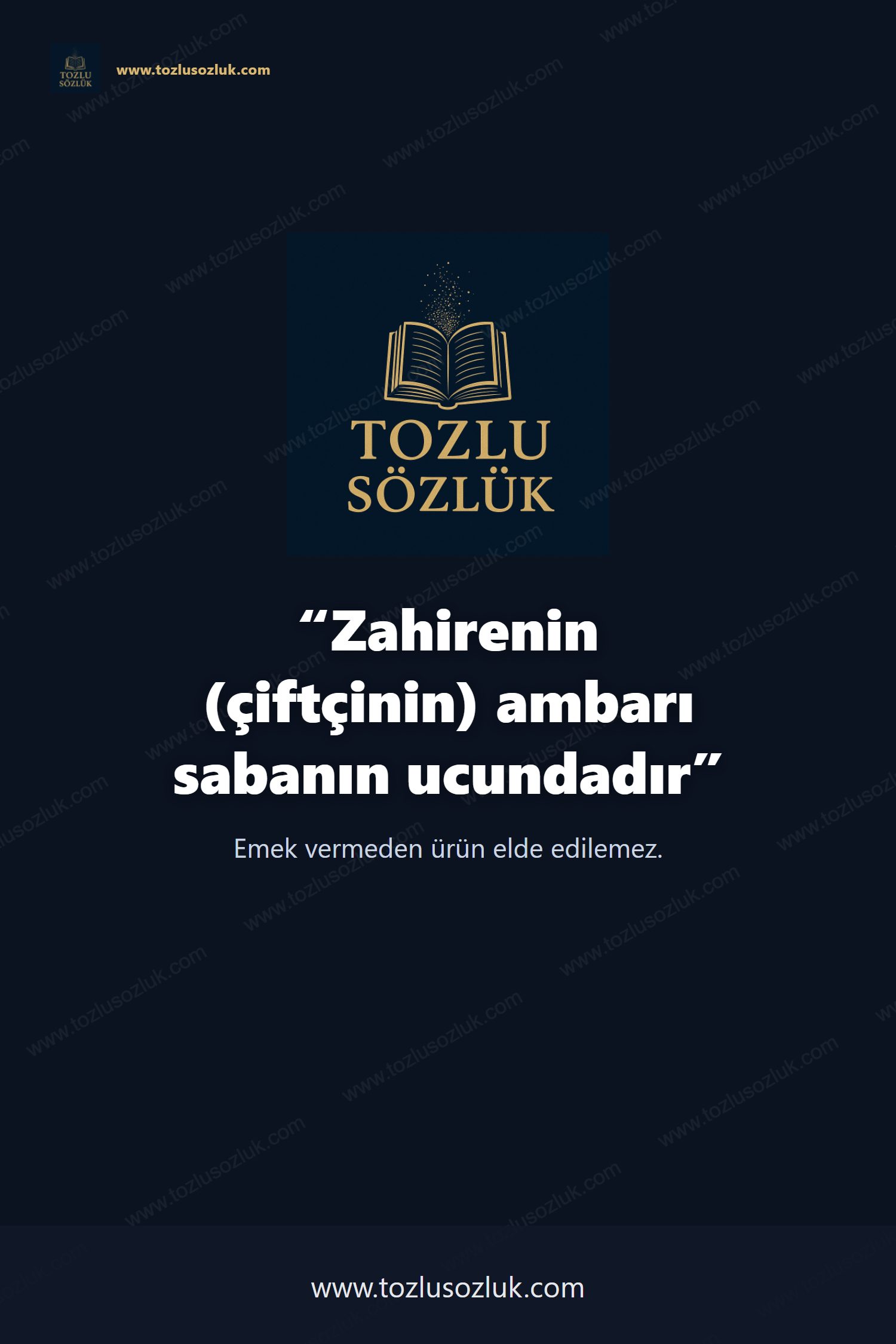 Zahirenin (çiftçinin) ambarı sabanın ucundadır Pinterest görseli