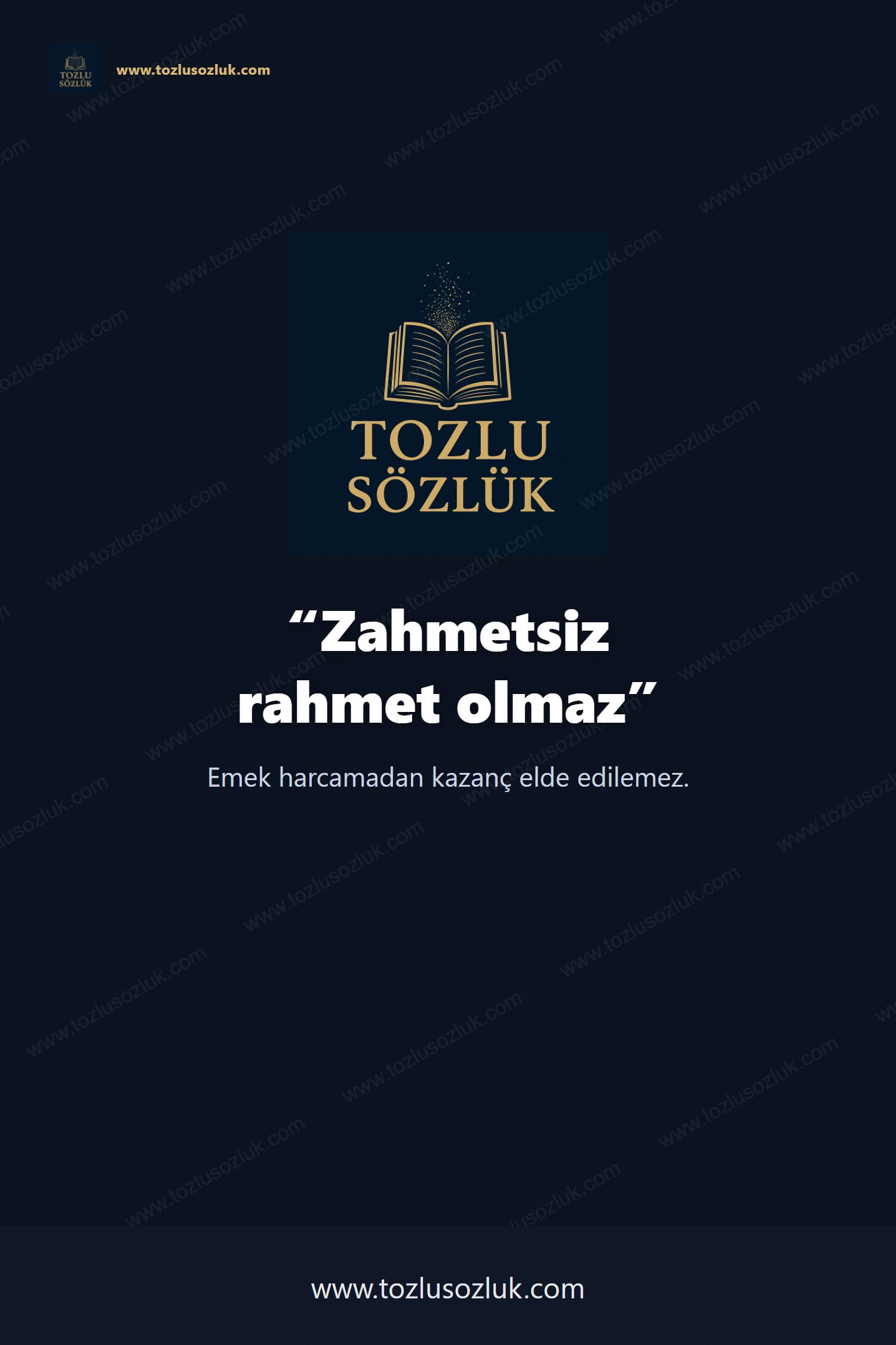 Zahmetsiz rahmet olmaz Pinterest görseli