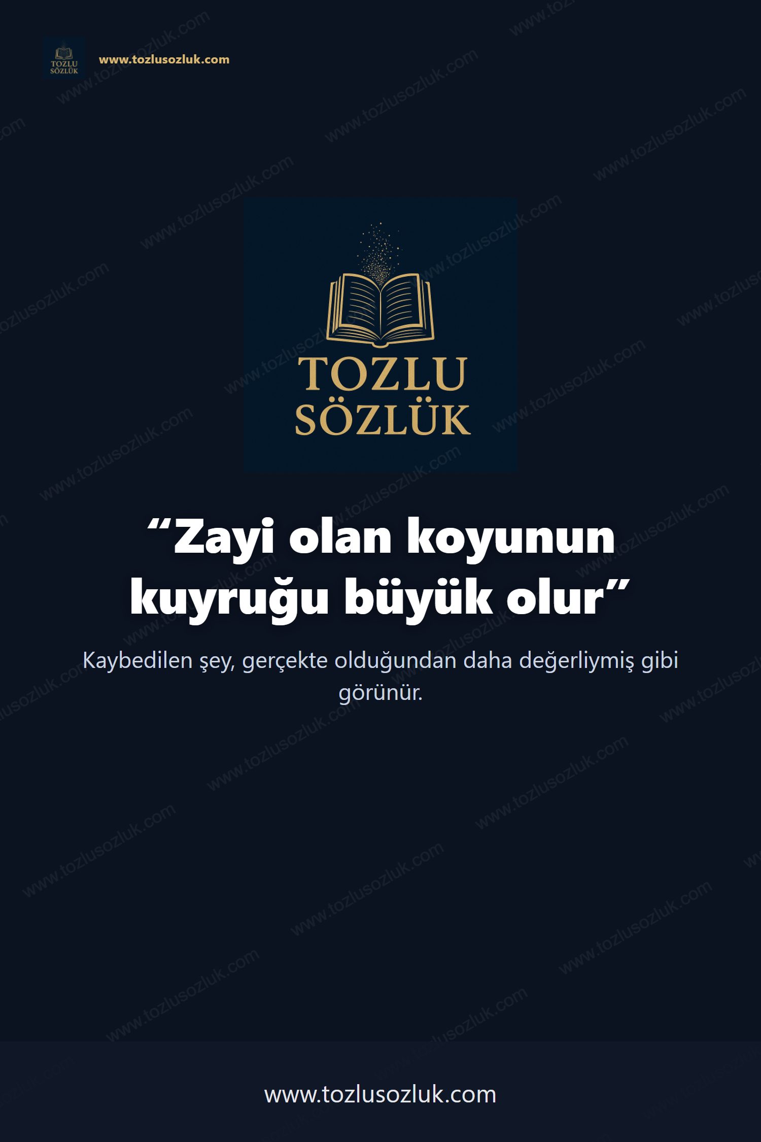 Zayi olan koyunun kuyruğu büyük olur Pinterest görseli