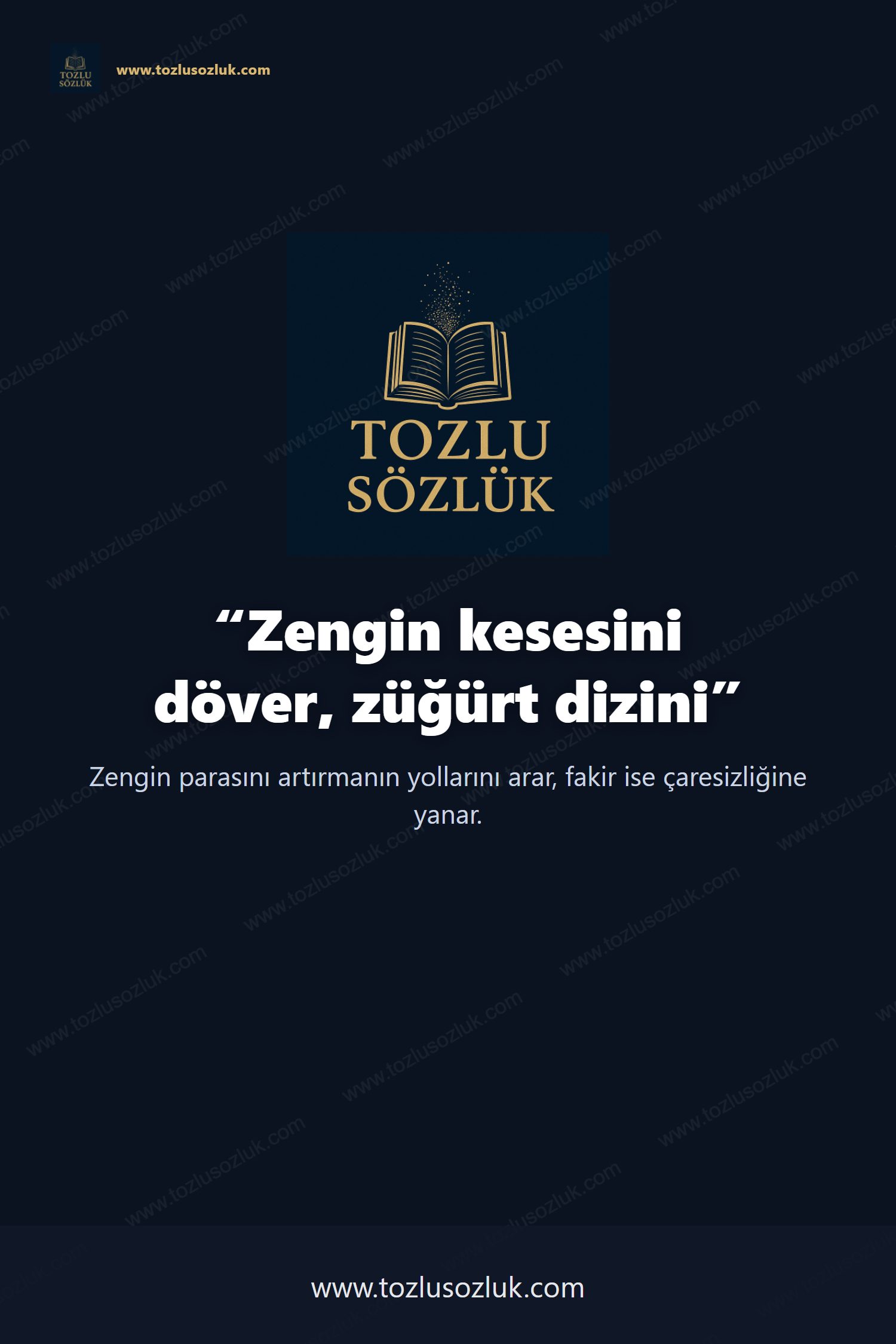 Zengin kesesini döver, züğürt dizini Pinterest görseli