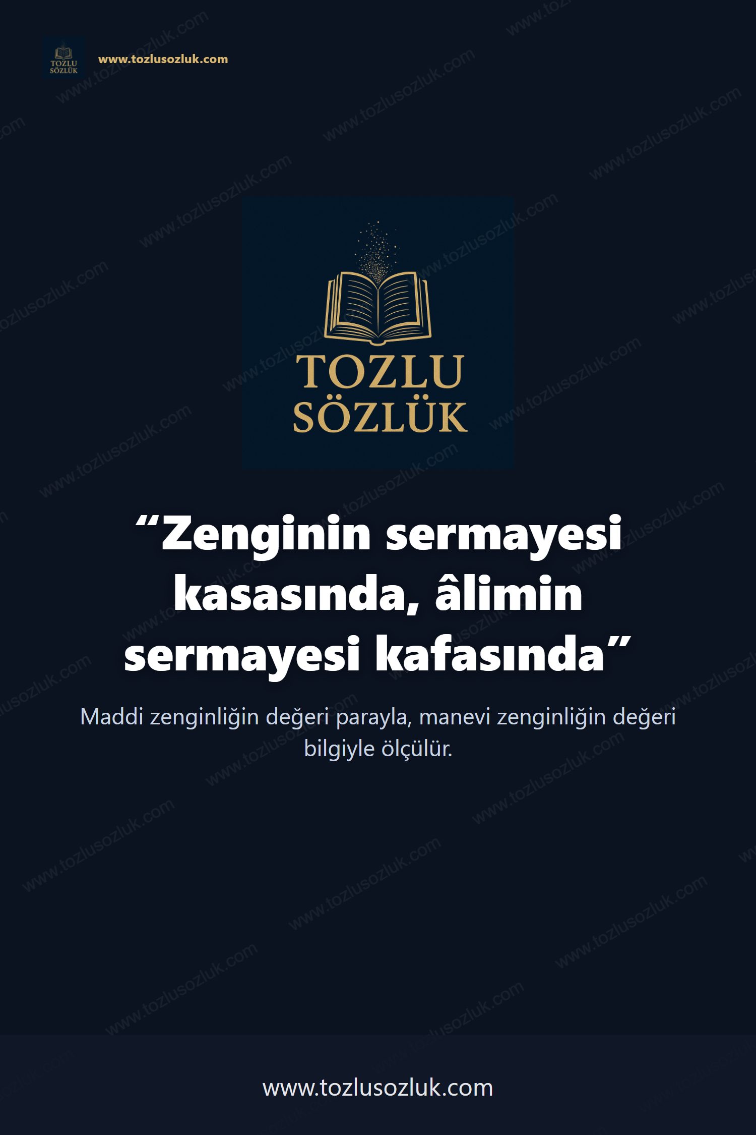 Zenginin sermayesi kasasında, âlimin sermayesi kafasında Pinterest görseli