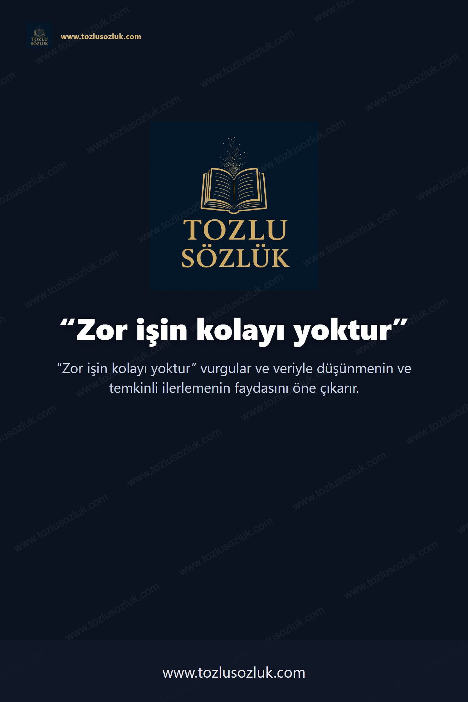 Zor işin kolayı yoktur Pinterest görseli
