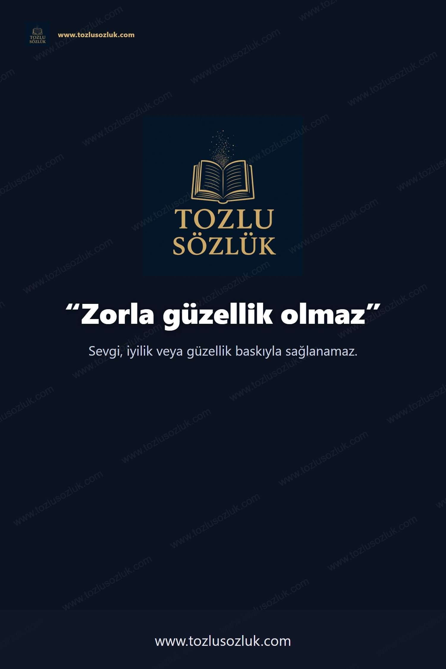 Zorla güzellik olmaz Pinterest görseli